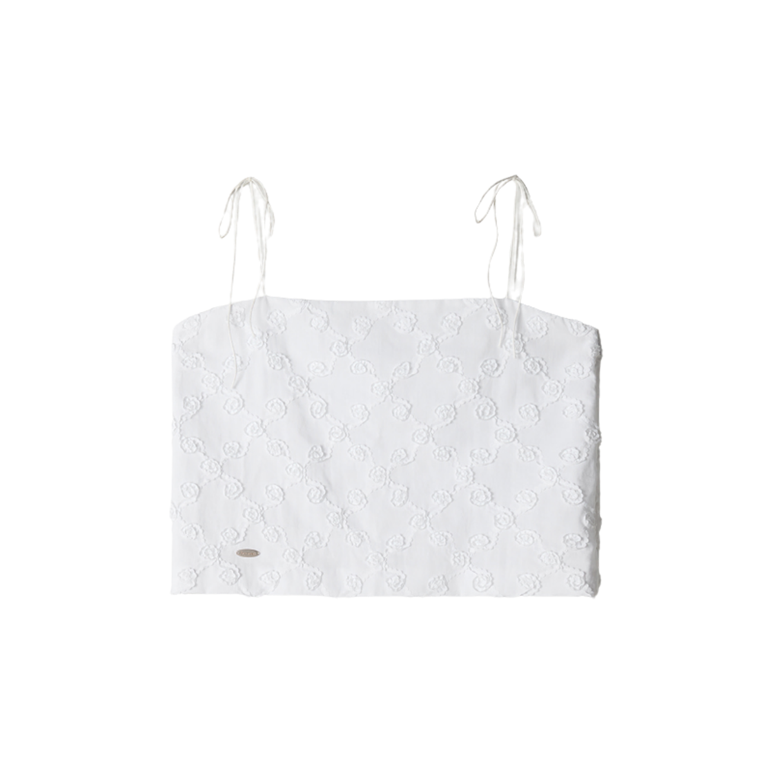 - (W) Aviemuah Bloom Cotton Sleeveless Top White