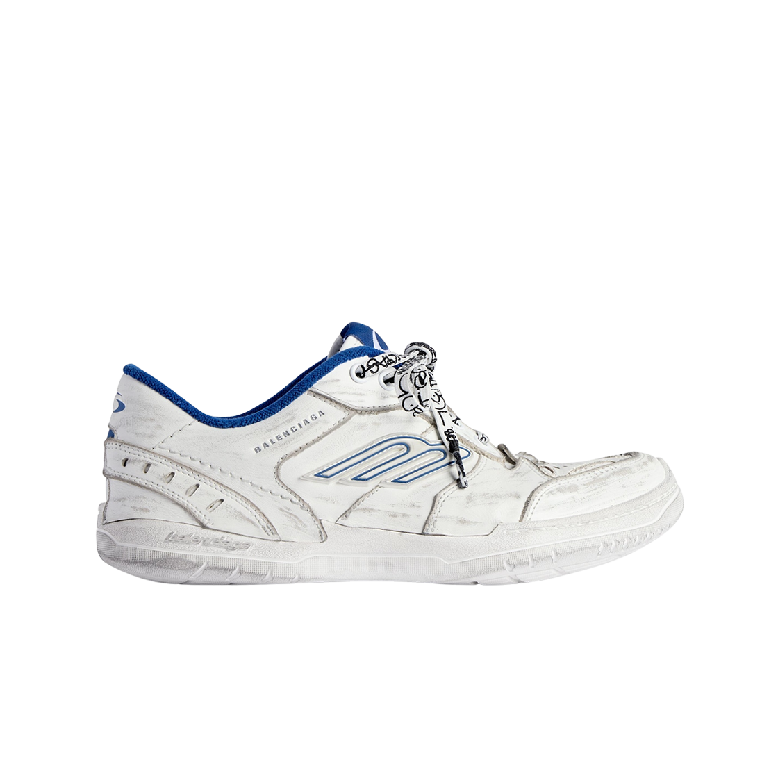 발렌시아가 햄튼스 원 아웃 스니커즈 화이트 다크 블루(Balenciaga Hamptons Worn Out Sneakers White Dark Blue) - 1
