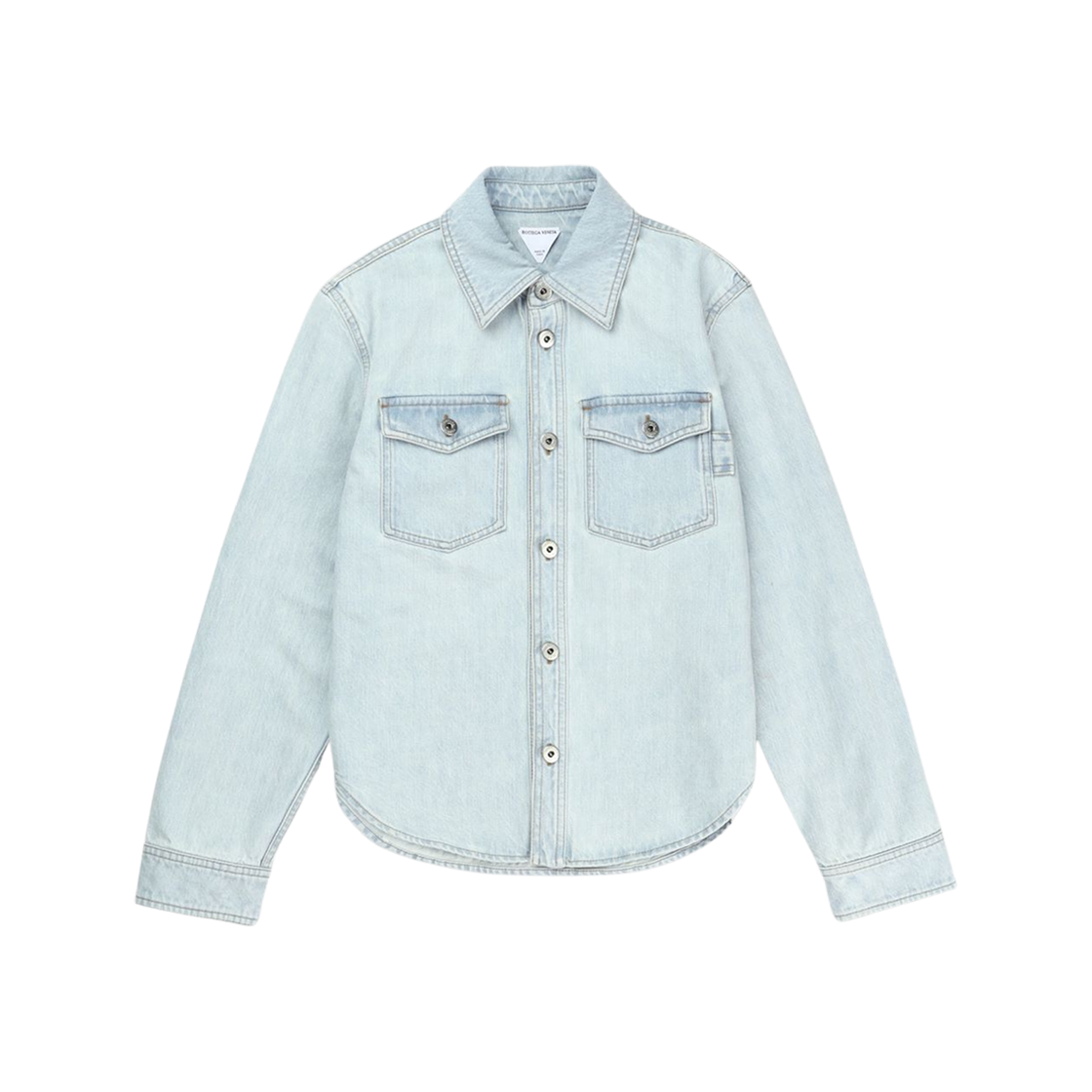 (W) 보테가 베네타 엑스트라 블리치 데님 셔츠 라이트 블루((W) Bottega Veneta Extra Bleached Denim Shirt Light Blue)