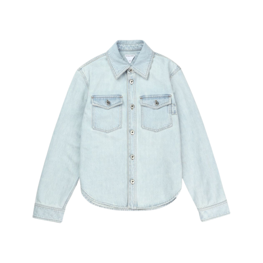 813498V4ZR04132 (W) Bottega Veneta Extra Bleached Denim Shirt Light Blue