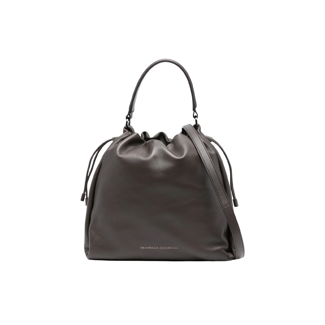 MBGPD3611-C8279 Brunello Cucinelli Monili Detail Shoulder Bag Dark Brown