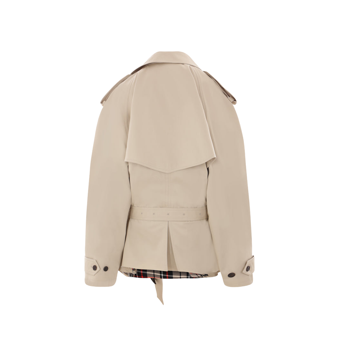 (W) 발렌시아가 오버사이즈 트윌 벨트 트렌치 코트 내츄럴((W) Balenciaga Oversized Twill Trench Coat with Belt Natural) - 2