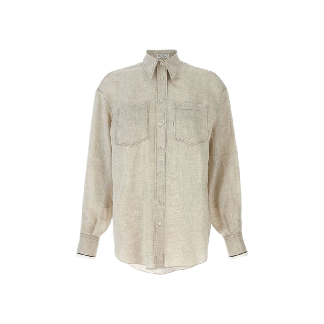 MM633RD646-C200 (W) Brunello Cucinelli Linen Shirt with Shiny Cuffs Yuta