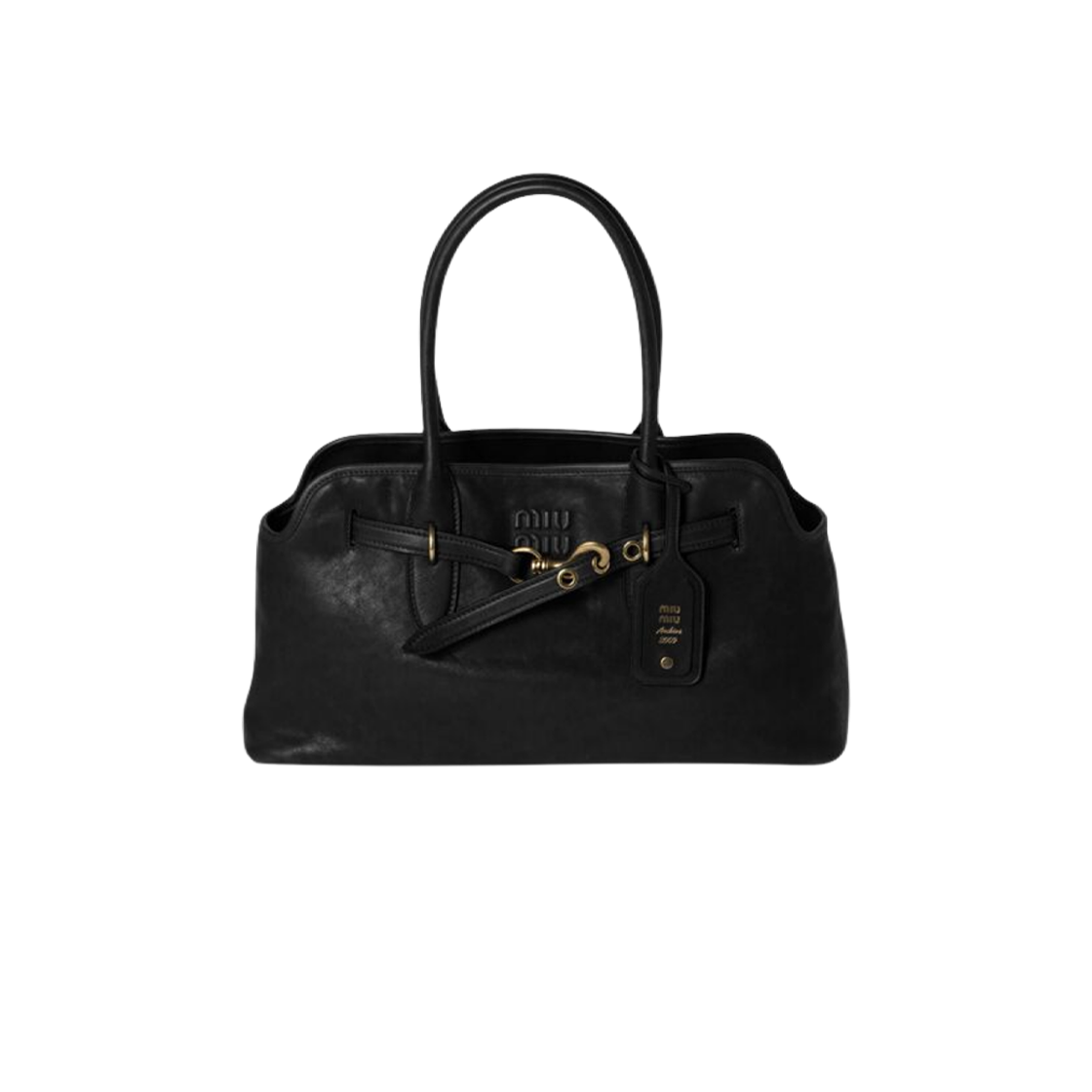5BG310-2BBL-F0002 Miu Miu Aventure Nappa Leather Bag Black
