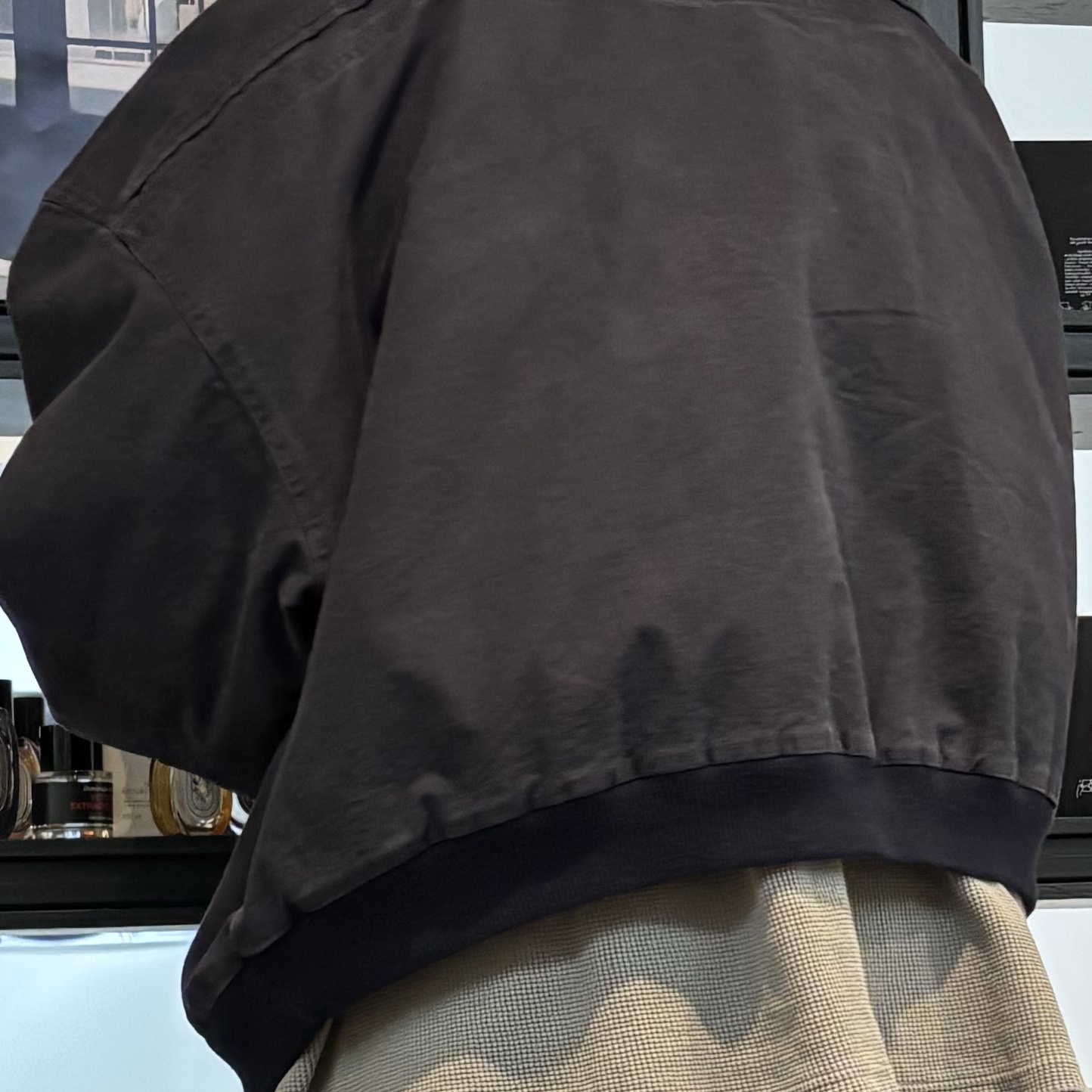 Nonnod Sulfur Dye Serge Bomber Jacket Vintage Navy Black 착용 스타일
