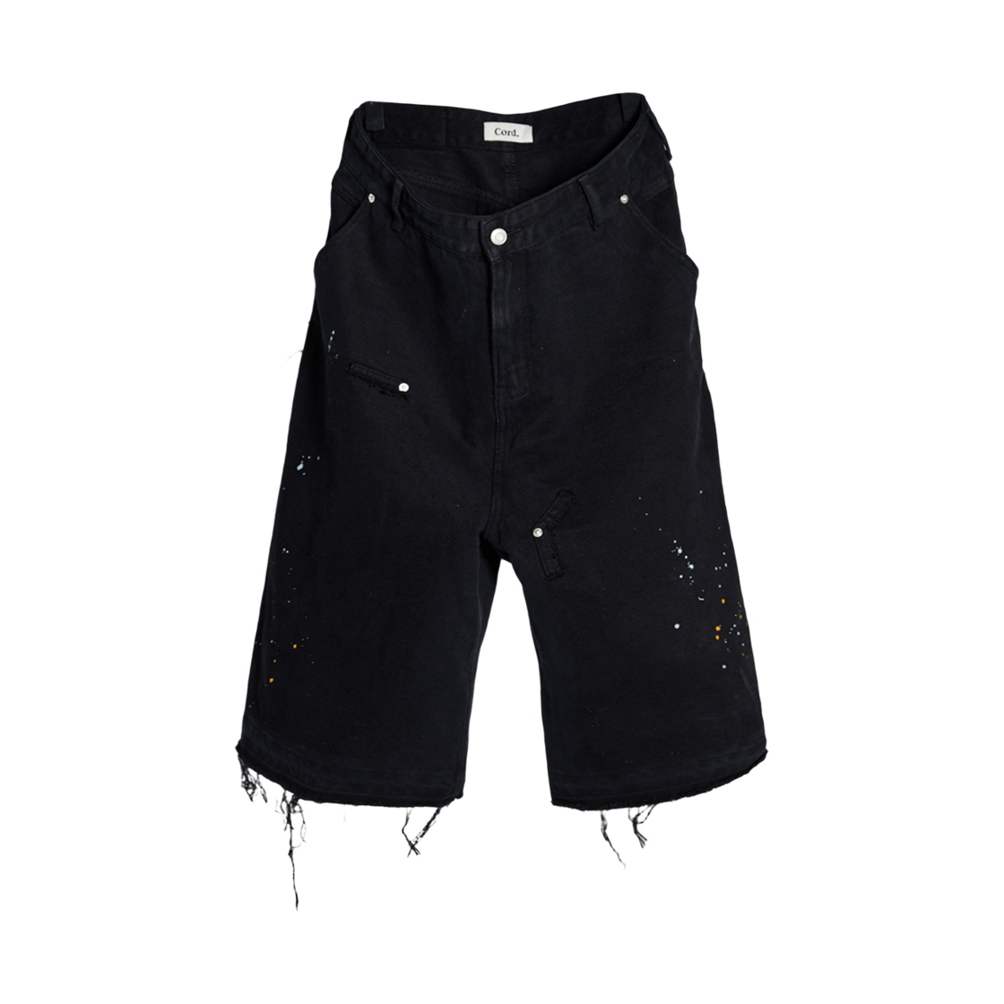코드 페인티드 워시드 버뮤다 팬츠 블랙(Cord Painted Washed Bermuda Pants Black)