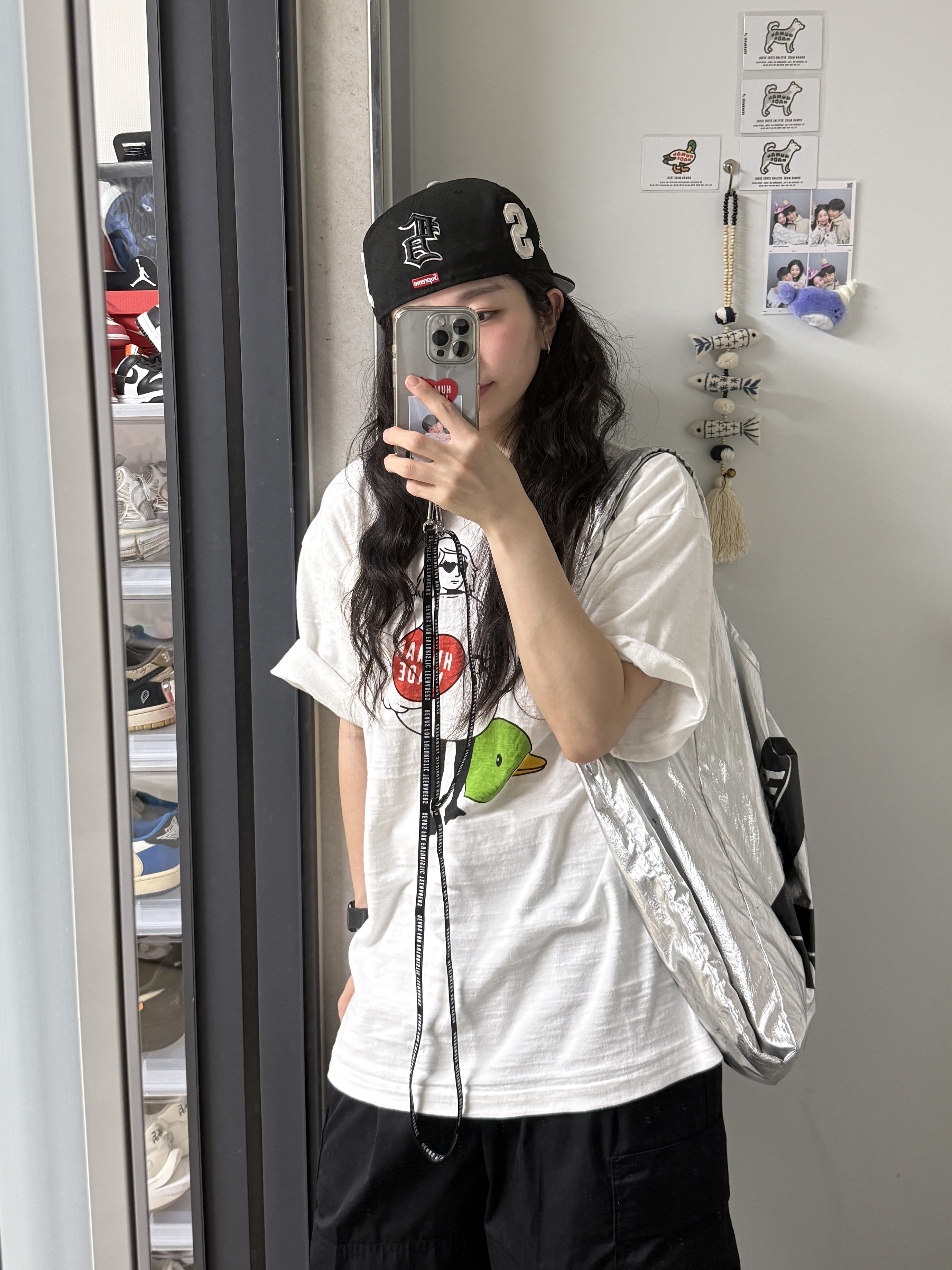 Supreme Multi S Logo New Era Black - 25SS, Human Made x Minor Figures Graphic T-Shirt White 착용 스타일