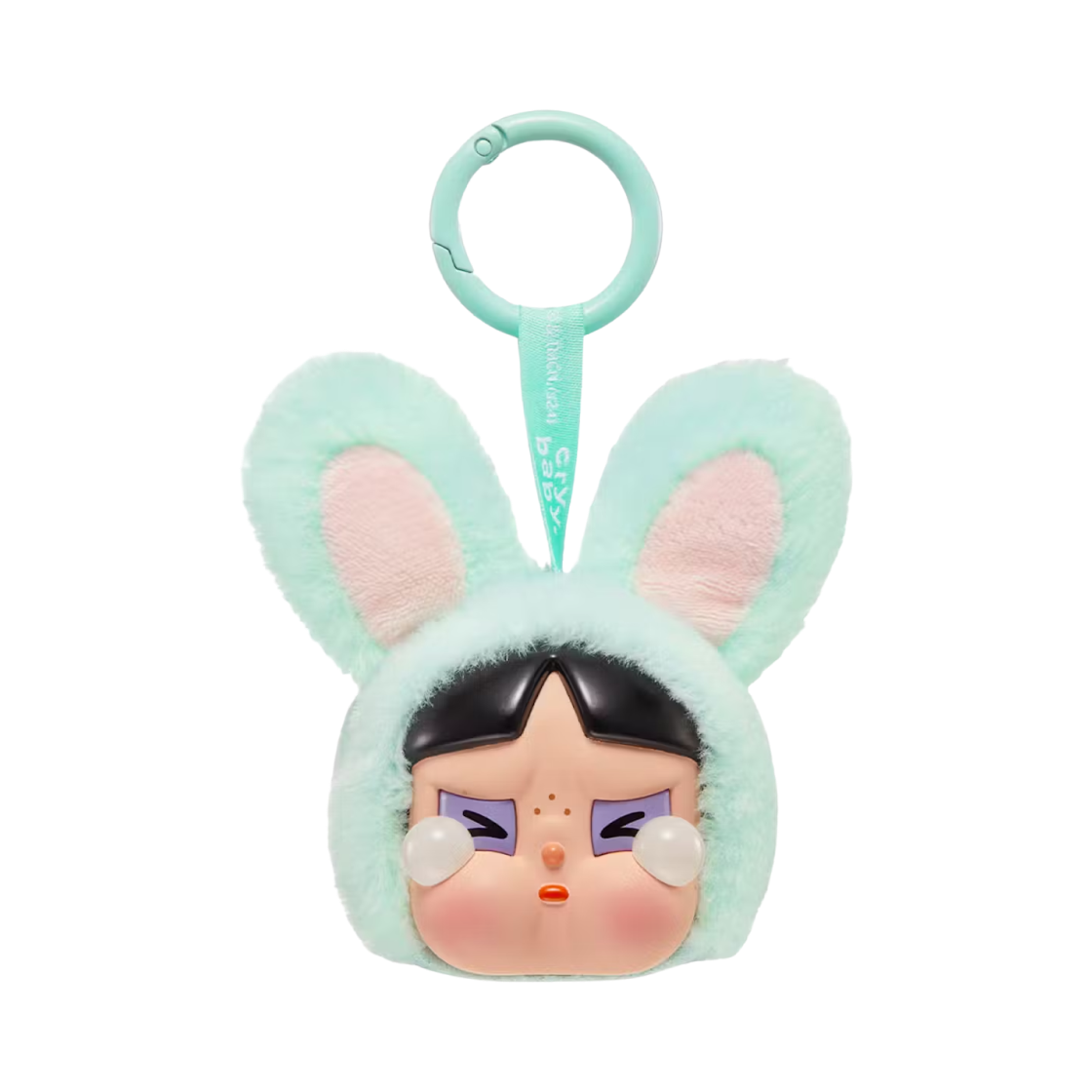 팝마트 크라이베이비 x 파워퍼프걸 시리즈 키링 토끼 버터컵 (개봉 박스)(Pop Mart Crybaby x Powerpuff Girls Series Keyring Bunny Buttercup (Opened Case))
