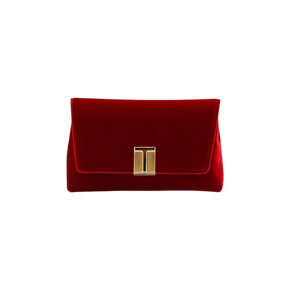 L1886-TVE001X-1R009 Tom Ford Velvet Flap Closure Shoulder Bag Red