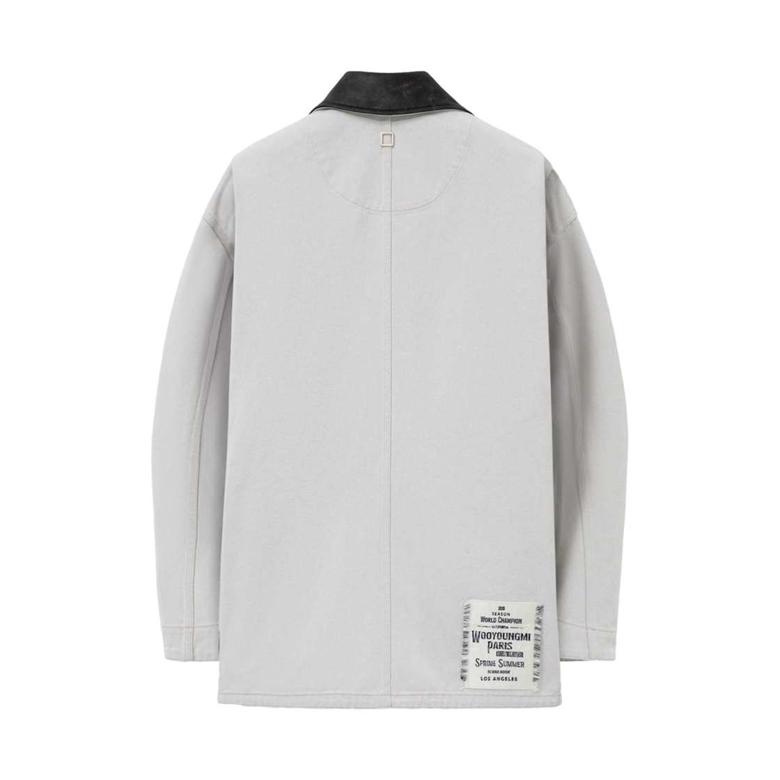 우영미 레더 칼라 데님 코트 화이트 - 25SS(Wooyoungmi Leather Collar Denim Coat White - 25SS) - 2