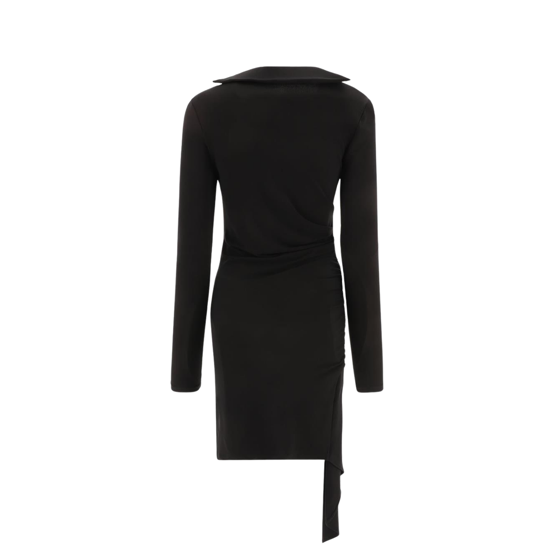 (W) 오프화이트 어시메트릭 루시드 미니 드레스 블랙((W) Off-White Asymmetric Ruched Mini Dress Black) - 2