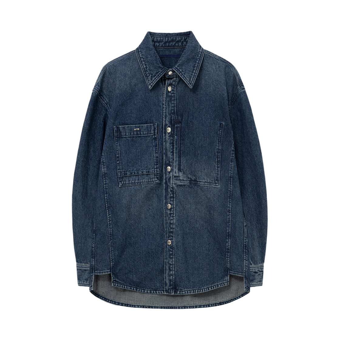 우영미 코듀로이 데님 백로고 셔츠 블루 - 25FW(Wooyoungmi Corduroy Denim Back Logo Shirt Blue - 25FW)