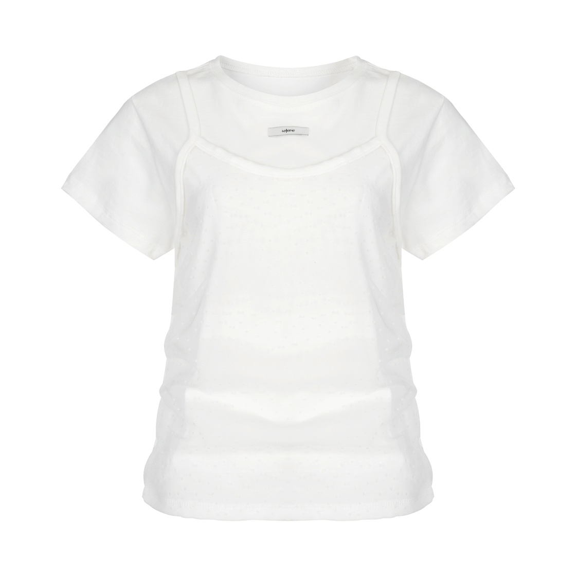 lr25ss12 Leterie Bustier Layered T-shirt Dot White