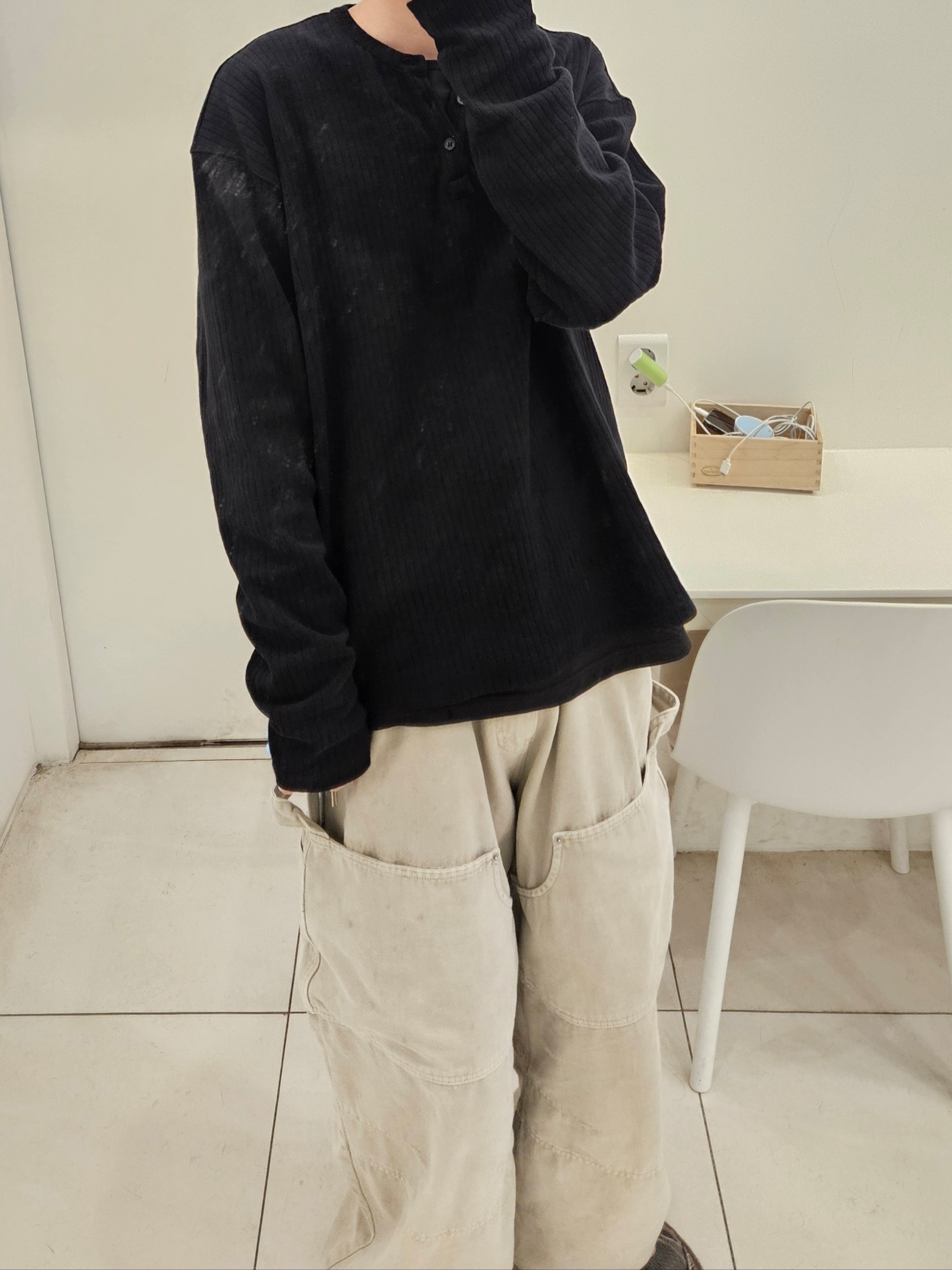 Nonnod Double Knee Cover Pants Vintage Beige, Balenciaga 3XL Sneakers Worn Out Brown 착용 스타일 - 4