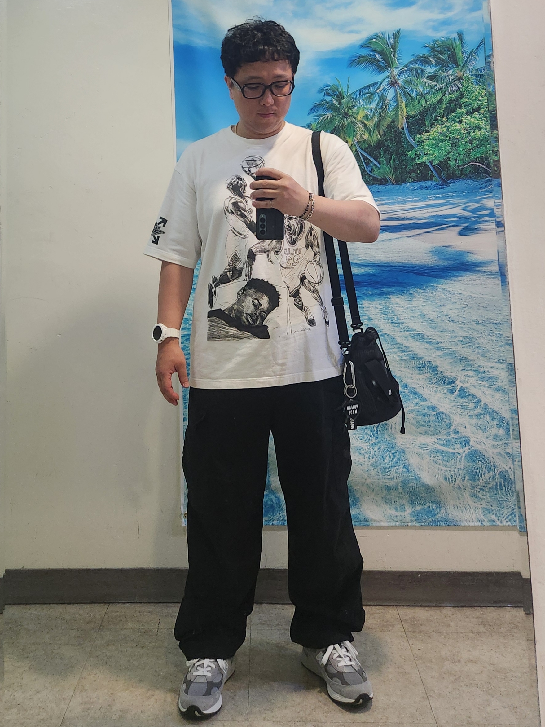 Jordan x Off-White S/S T-Shirt White - US/EU, New Balance 992 Made in USA Core Grey Silver Metallic 착용 스타일