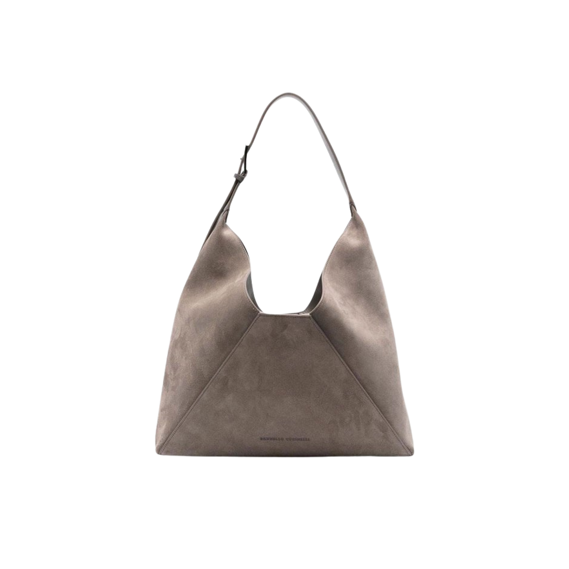 MBHID3678-C8212 Brunello Cucinelli Suede Hobo Bag Brown
