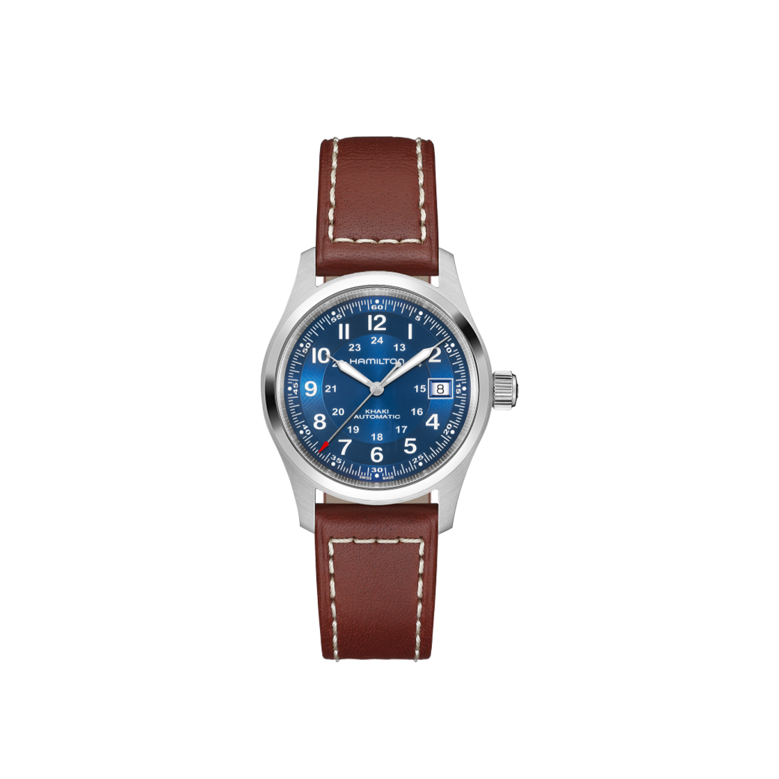 해밀턴 카키 필드 38mm 스테인리스 스틸 카우 레더 블루(Hamilton Khaki Field 38mm Stainless Steel Cow Leather Blue)