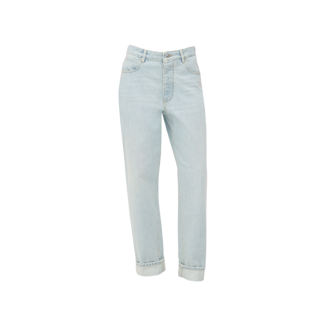 813502V4ZR04132 (W) Bottega Veneta Extra Bleached Turned Up Jeans Light Blue - 대표 이미지 #1