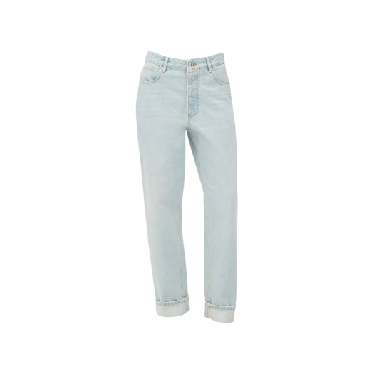 (W) Bottega Veneta Extra Bleached Turned Up Jeans Light Blue
