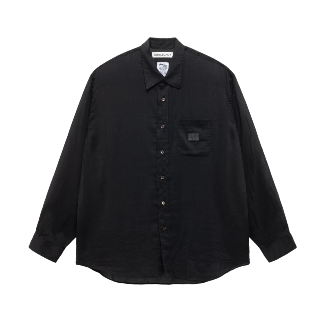 스투시 x 아워레가시 워크샵 셔츠 블랙 코튼 실크(Stussy x Our Legacy Work Shop Shirt Black Cotton Silk)