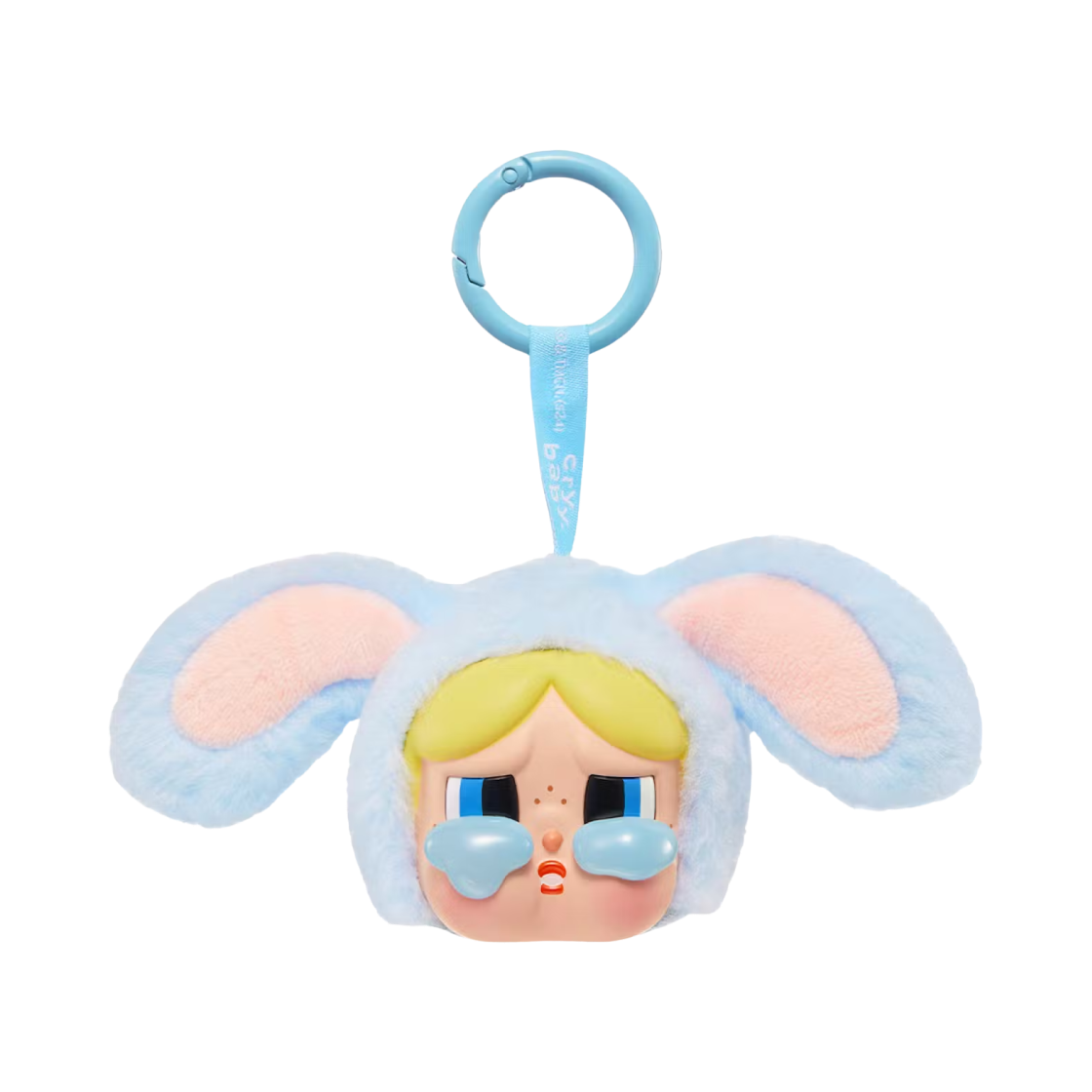 팝마트 크라이베이비 x 파워퍼프걸 시리즈 키링 토끼 버블 (개봉 박스)(Pop Mart Crybaby x Powerpuff Girls Series Keyring Bunny Bubbles (Opened Case))