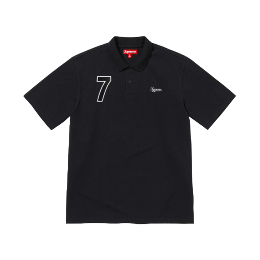 Supreme Cursive Polo Black - 25SS