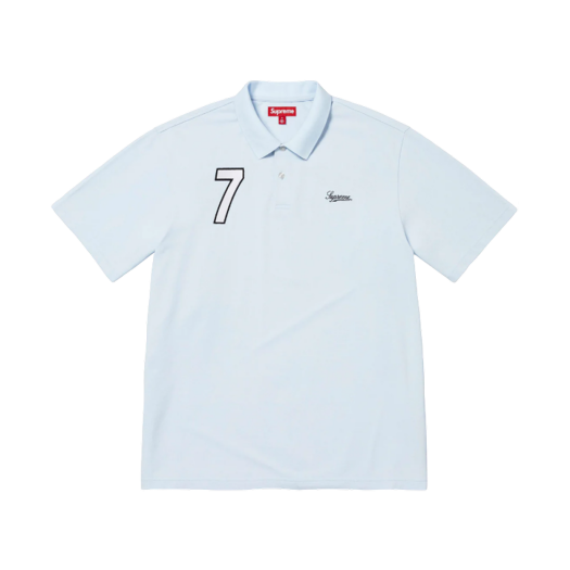 Supreme Cursive Polo Light Blue - 25SS