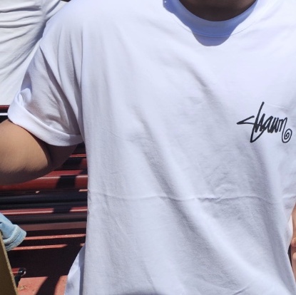 S/Double Sunburst Short Sleeve T-Shirt White 착용 스타일