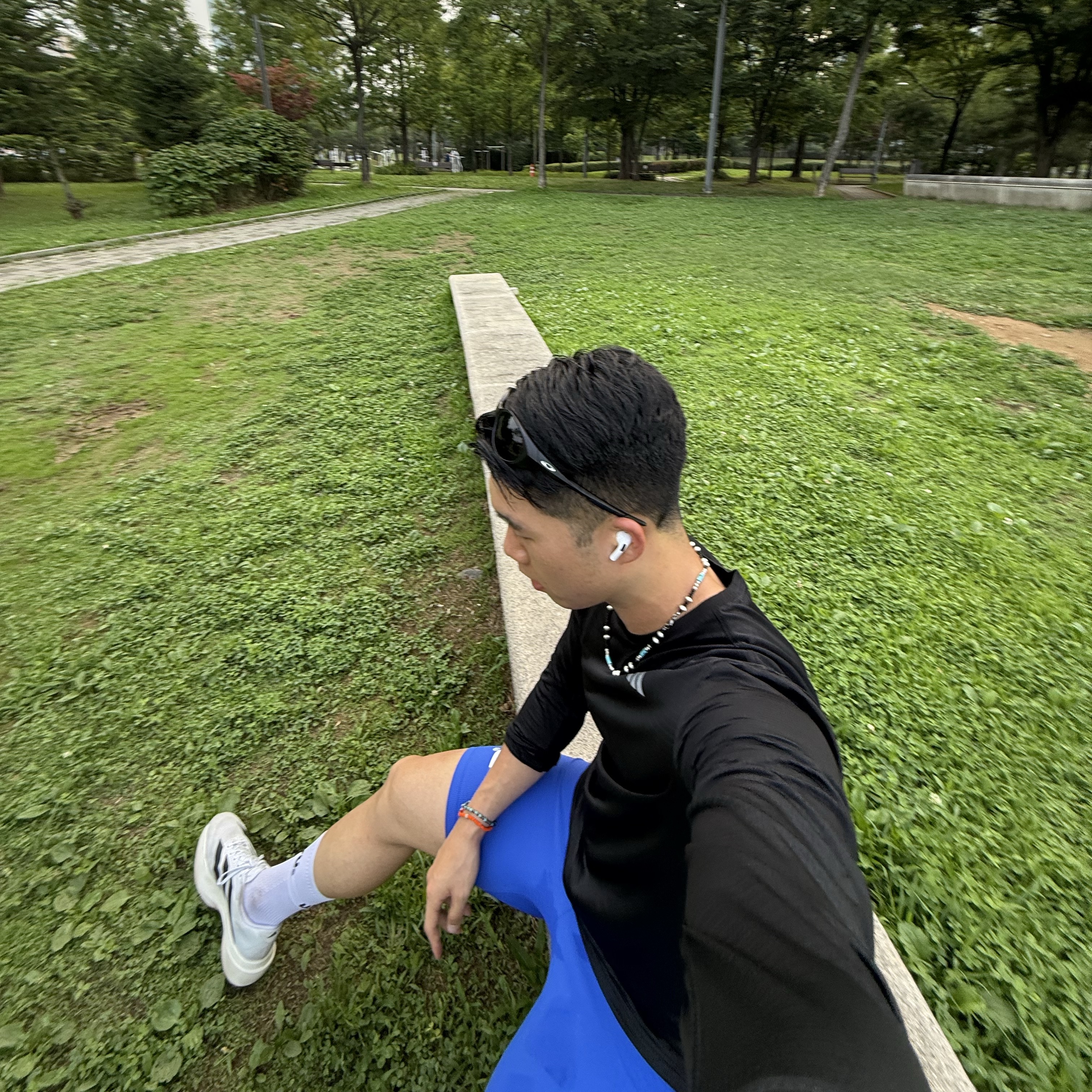 UVU Half Tight Cobalt, UVU Running Sock White 착용 스타일 - 2