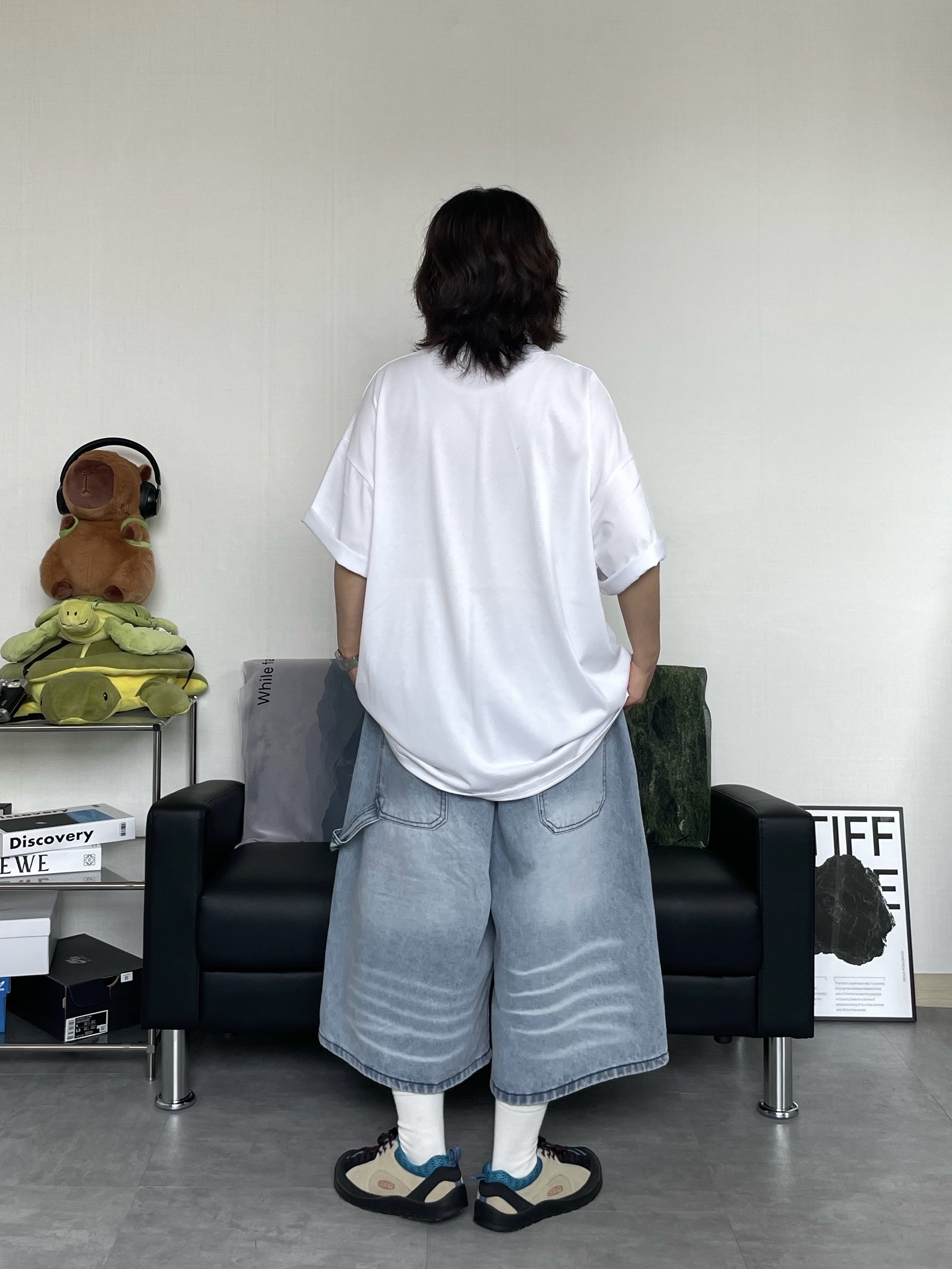 Adidas Superstar Core Black White, (W) Keen Jasper Rocks SP Sneakers Beige 착용 스타일 - 5