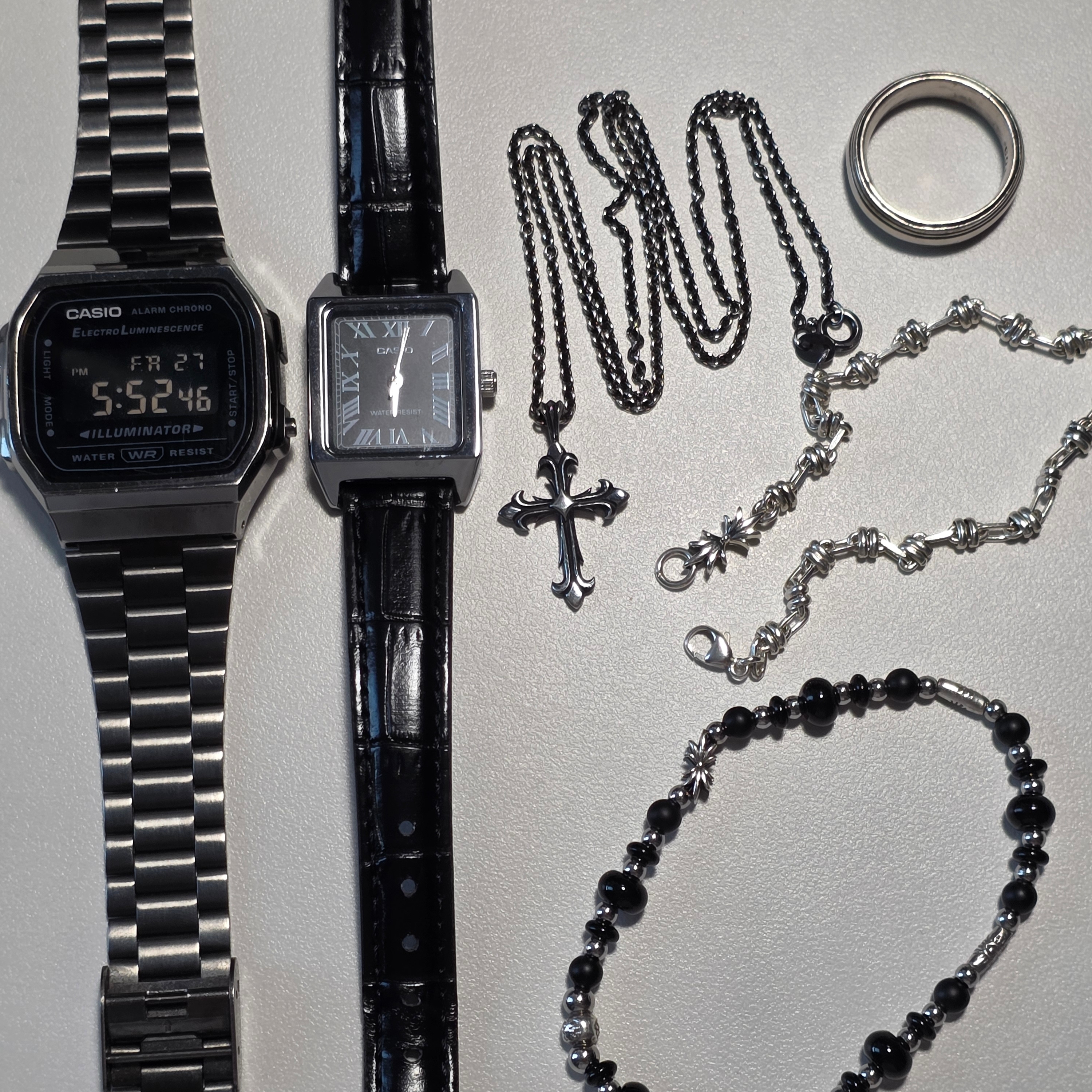 Casio LTP-V007L-1B, Casio A168WGG-1B 착용 스타일