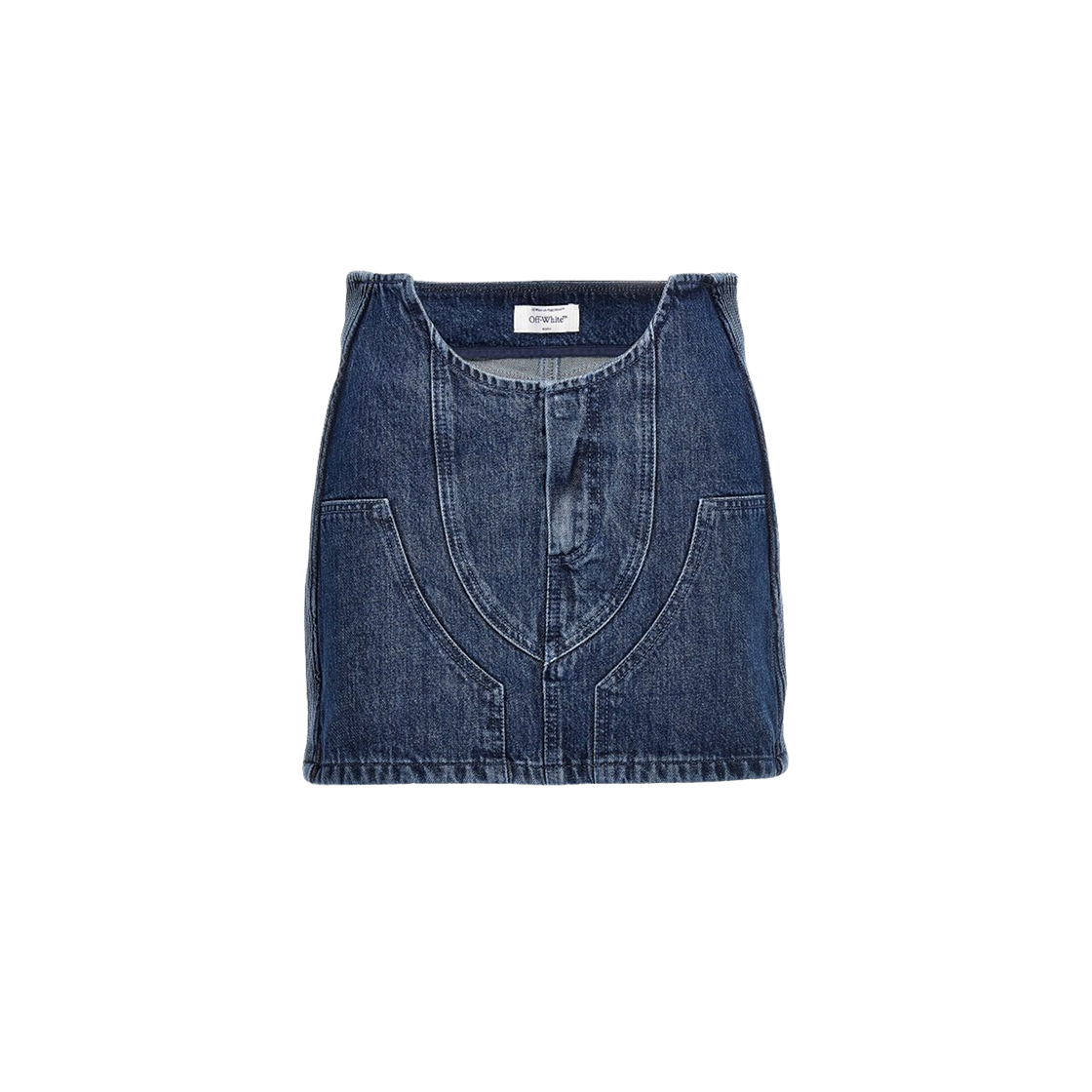 (W) 오프화이트 모터사이클 미니 스커트 블루((W) Off-White Motorcycle Mini Skirt Blue)