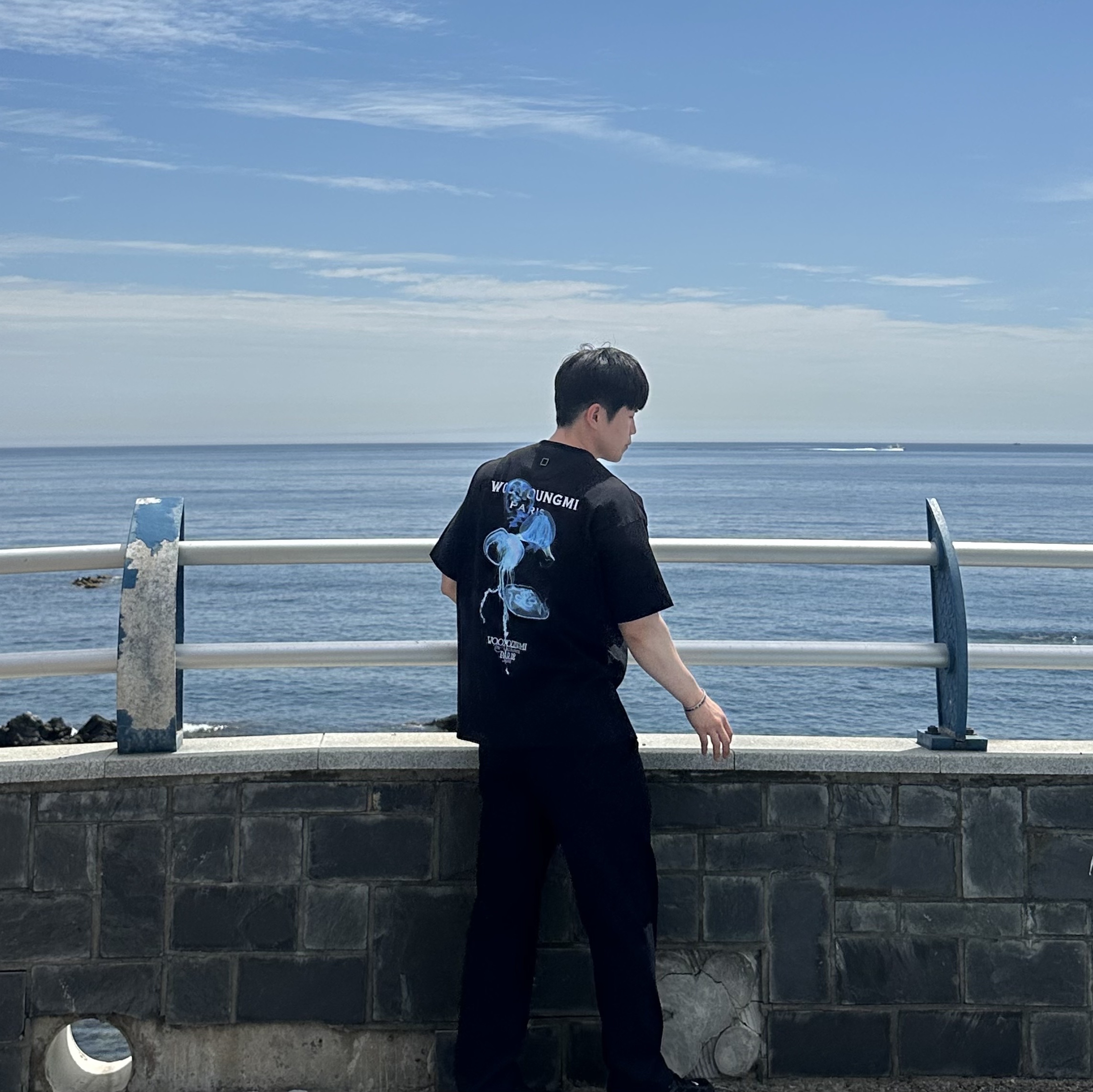 Nike x Supreme Shox Ride 2 SP Black, Wooyoungmi Luminous Jellyfish Back Logo T-Shirt Black - 24SS 착용 스타일 - 1