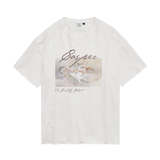 UN5OTS2201EU Polyteru x Casper 1/2 Sleeves 'History' Raw Cut Used White