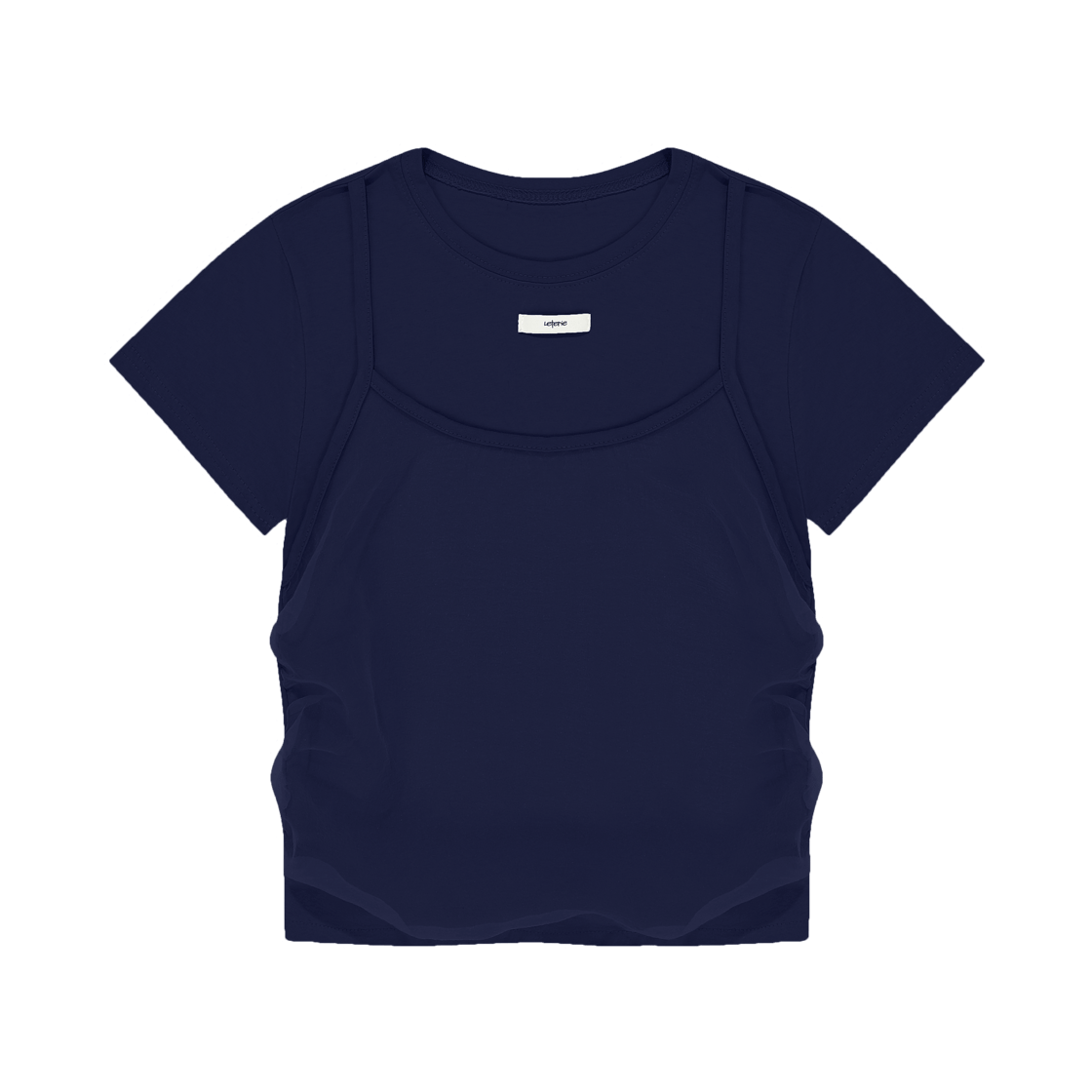 lr25ss17 Leterie Bustier Layered T-shirt Navy