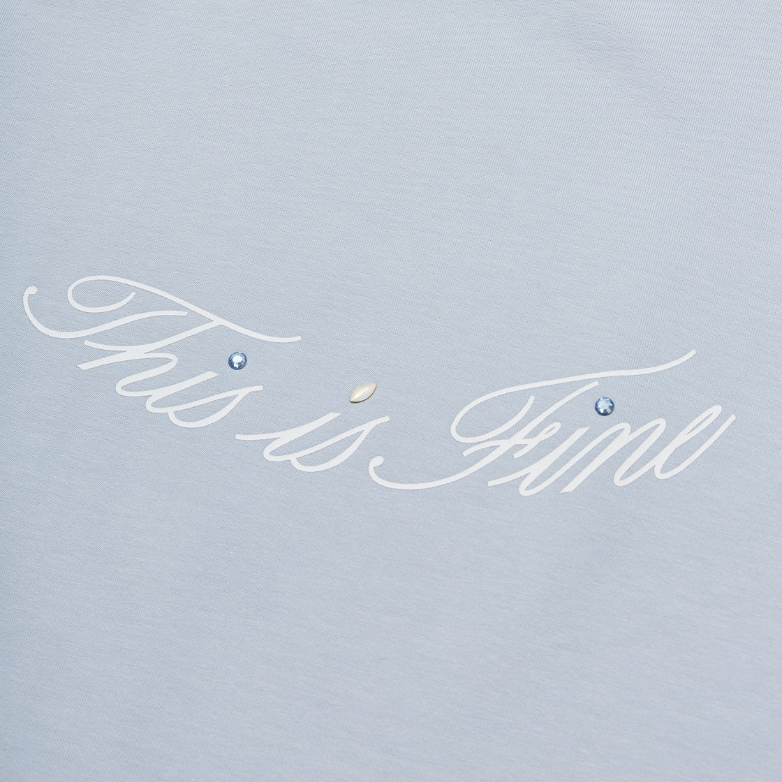 디스이즈파인 크롭드 시그니처 티 스카이(THIS IS FINE Cropped Signature Tee Sky) - 3