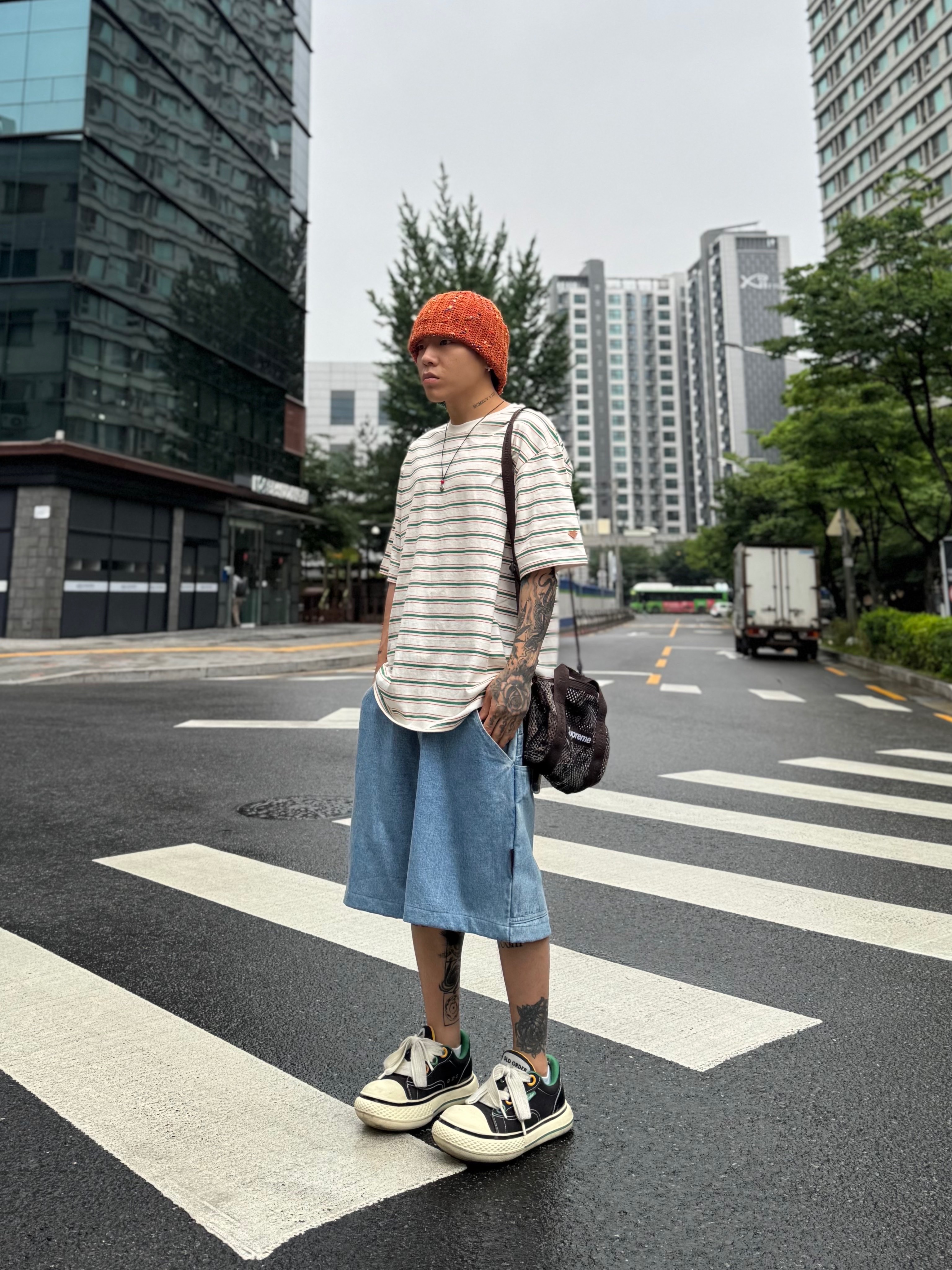 Supreme Mesh Mini Duffle Bag Truetimber Kanati Camo - 25SS 착용 스타일 - 1