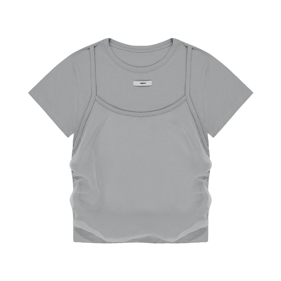 lr25ss16 Leterie Bustier Layered T-shirt Grey
