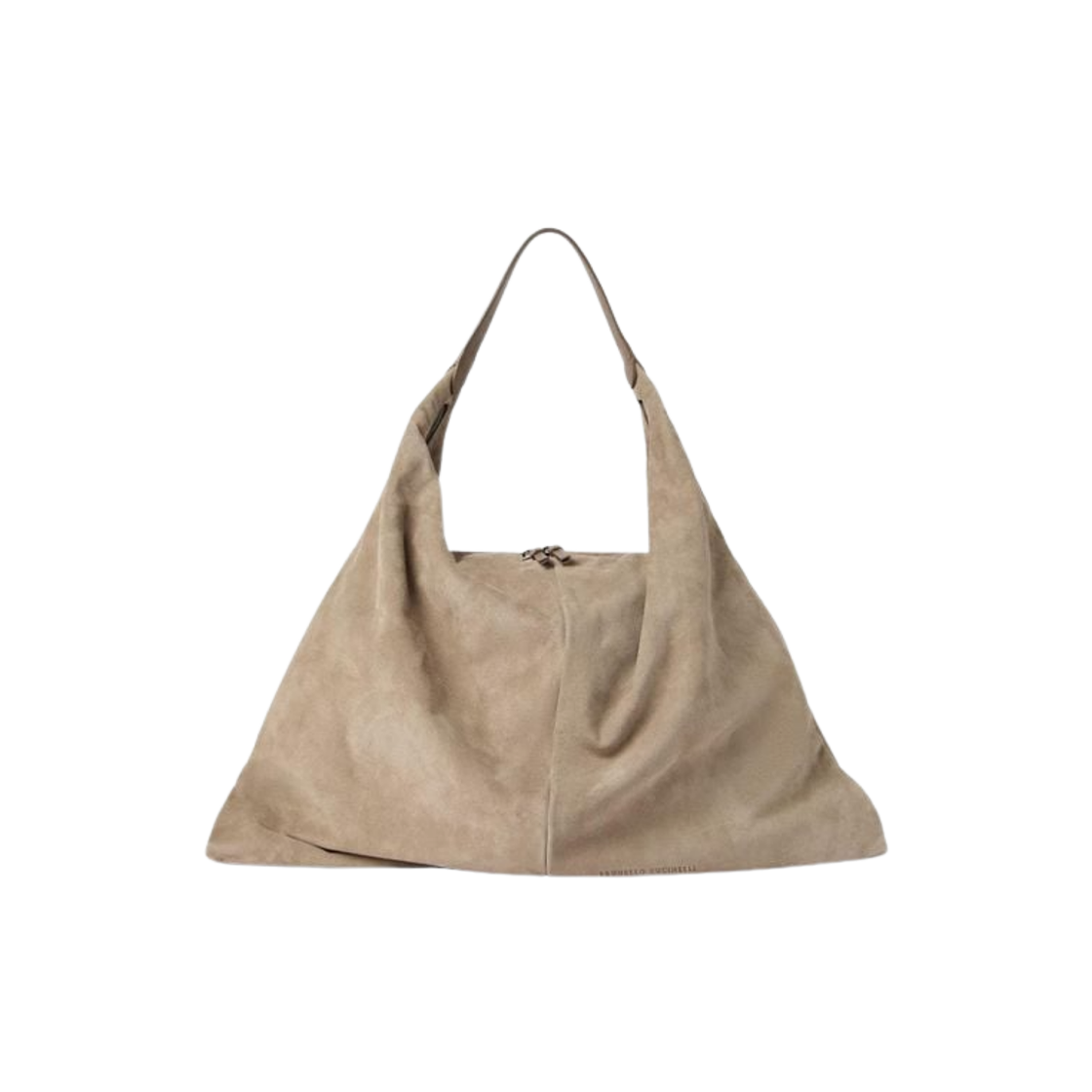 MBHID2664-C5859 Brunello Cucinelli Suede Swing Hobo Bag Natural