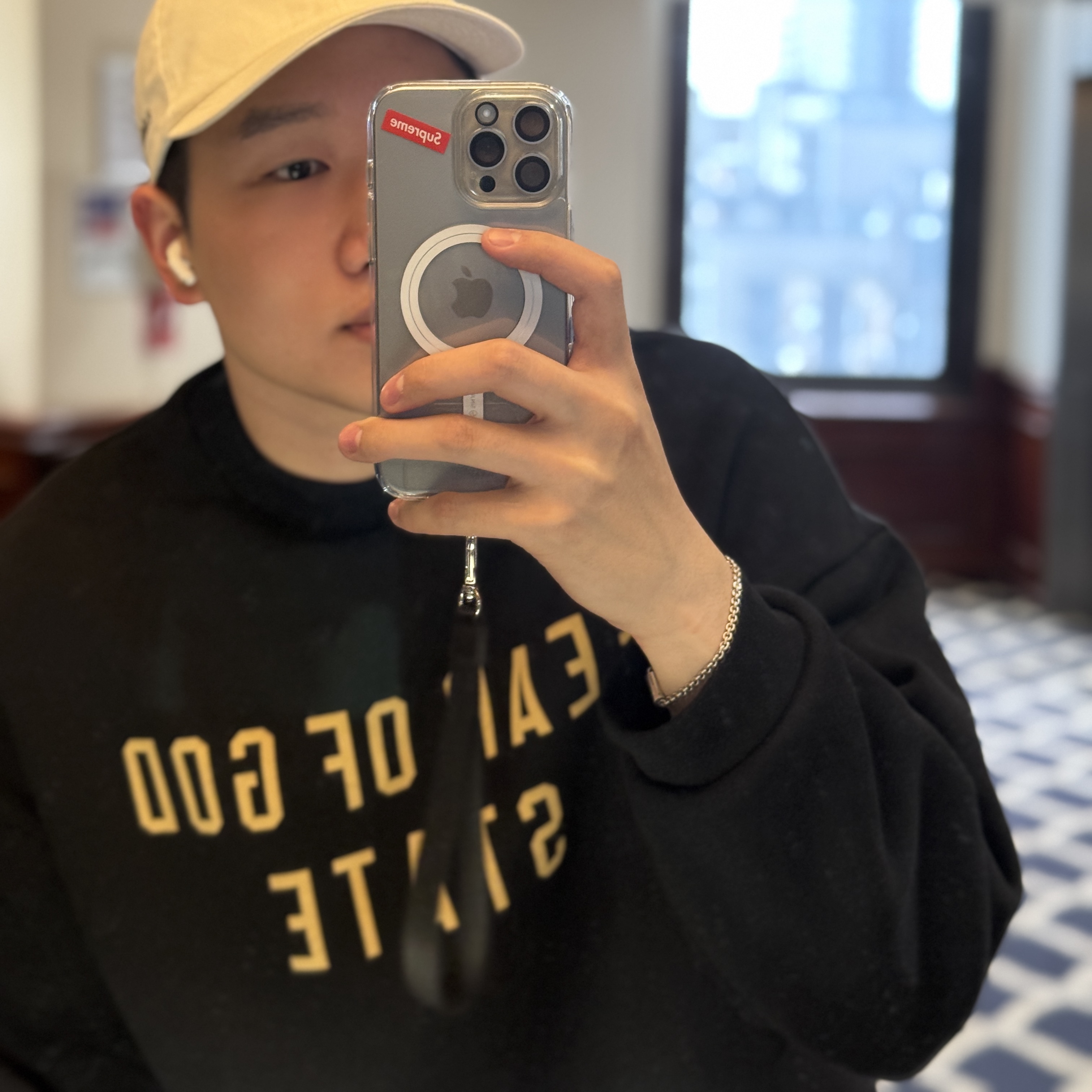 Essentials Fleece State Crewneck Black - 24FW 착용 스타일 - 2