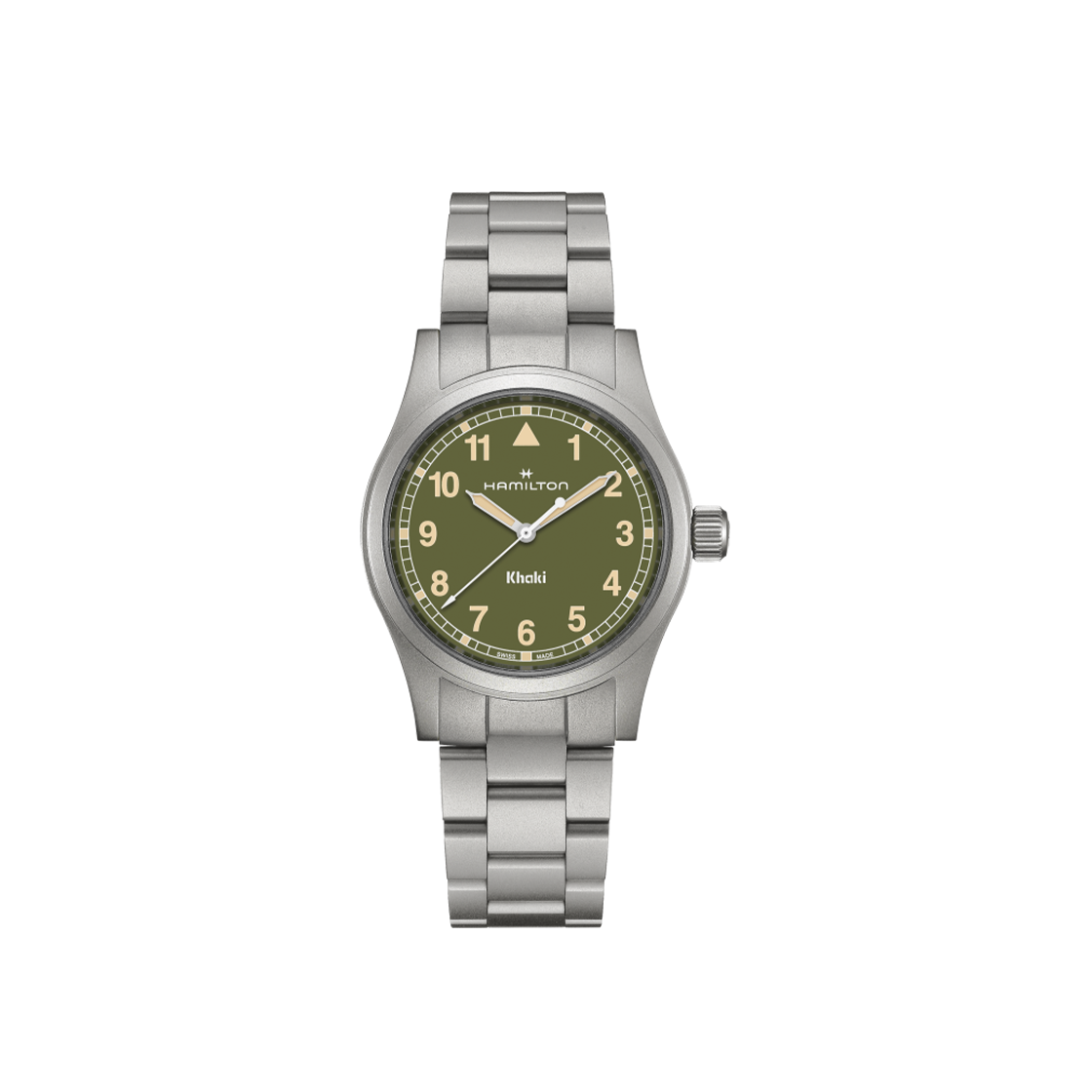 해밀턴 카키 필드 쿼츠 38mm 스테인리스 스틸 그린(Hamilton Khaki Field Quartz 38mm Stainless Steel Green)