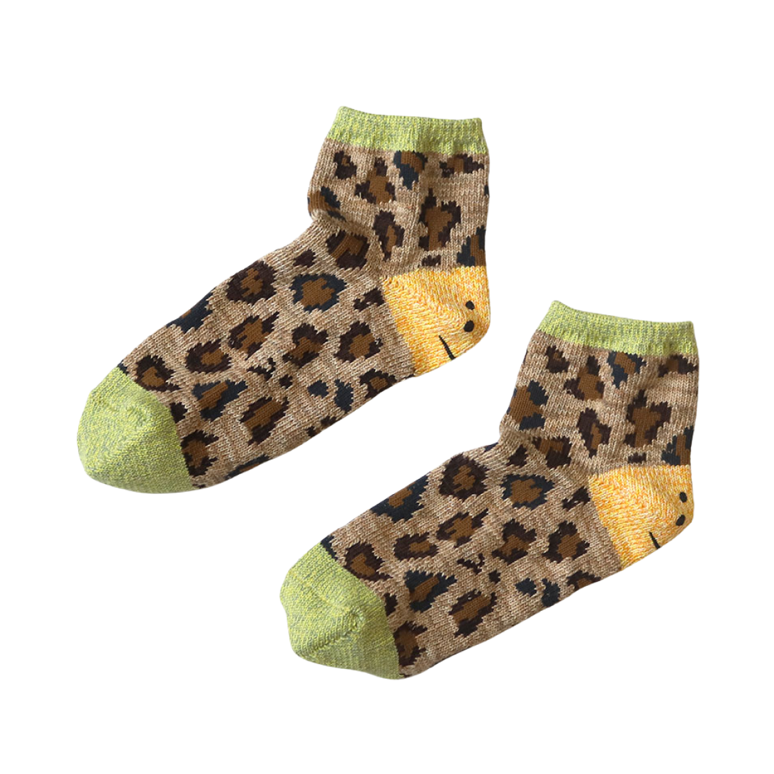 캐피탈 84 레인보위 해피 힐 레오파드 앵클 삭스 라임