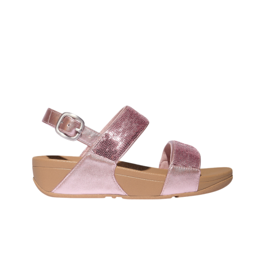 FFSO5E152P1 FITFLOP Lulu Sequin Back Strap Sandals Womens Metallic Soft Blush