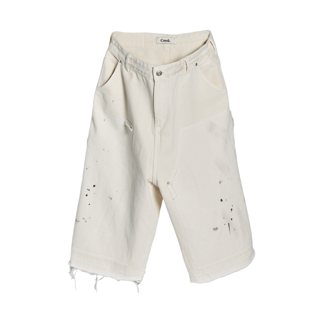 코드 페인티드 워시드 버뮤다 팬츠 아이보리(Cord Painted Washed Bermuda Pants Ivory)