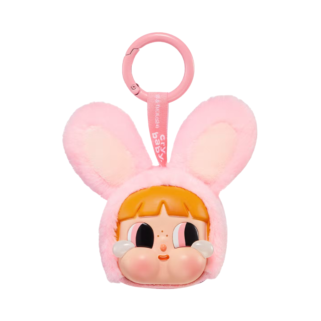 팝마트 크라이베이비 x 파워퍼프걸 시리즈 키링 토끼 블로섬 (개봉 박스)(Pop Mart Crybaby x Powerpuff Girls Series Keyring Bunny Blossom (Opened Case))