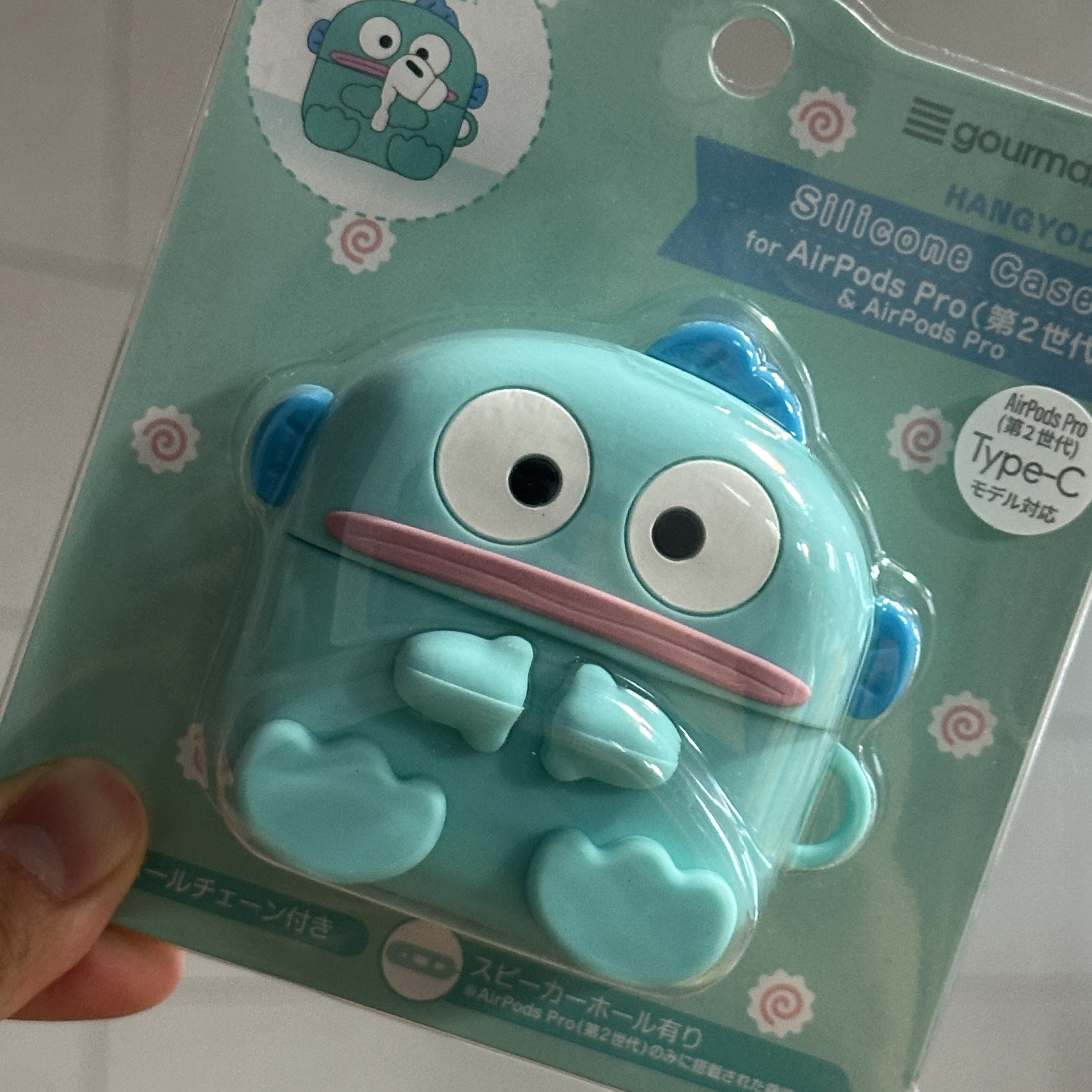 Sanrio Hangyodon AirPods Pro 1st/2nd gen Case 착용 스타일 - 1