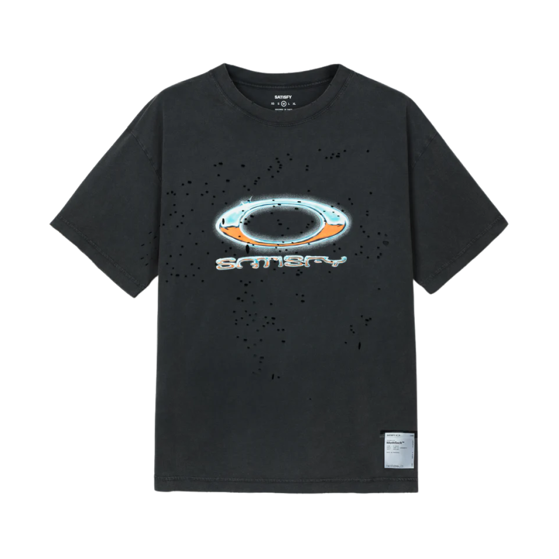 오클리 x 새티스파이 모스테크 티셔츠 에이지드 블랙(Oakley x Satisfy Mothtech T-Shirt Aged Black)
