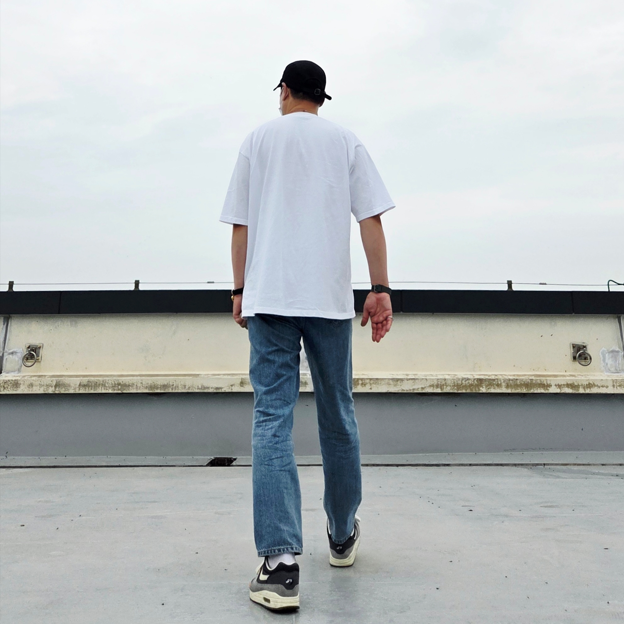 Haleine Metal Piercing Ring (VA218), Supreme Washed Chino Twill Camp Cap Black 착용 스타일 - 6