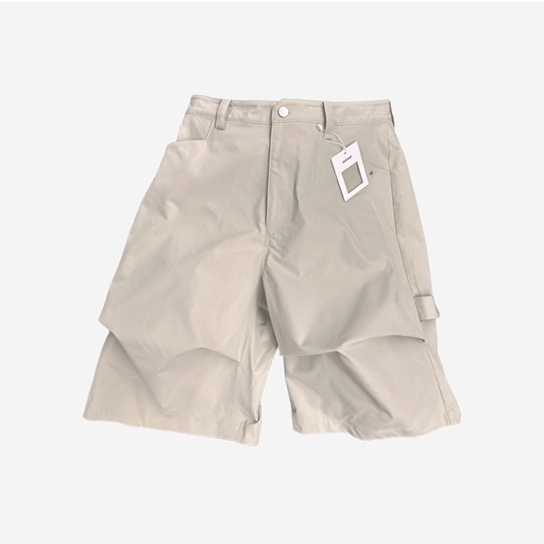 Nonnod Back Detail T-Shirt Washed Navy, Nonnod Alpine Carpenter Shorts Beige 착용 스타일 - 2