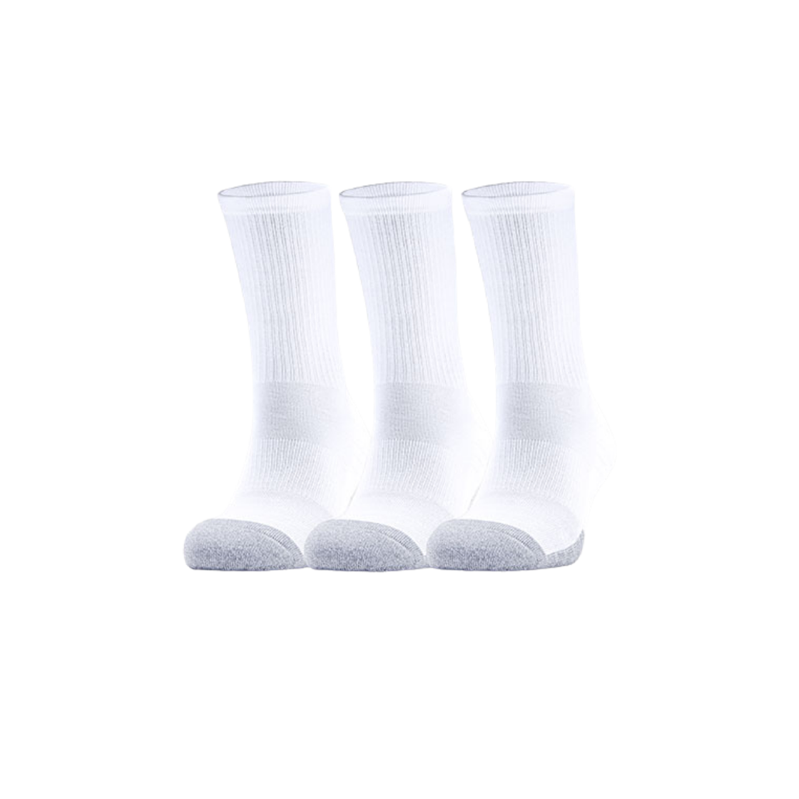 1346751-100 Under Armour HeatGear Crew Socks White (3 Pack)